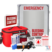 True Rescue Outdoor Kit Station Bleeding Control Bundles Light Gray Intermediate (SAM XT) / 4 Kit - (With Carry Bag) / Non-Alarmed,Intermediate (SAM XT) / 4 Kit - (With Carry Bag) / Alarmed,Intermediate (SAM XT) / 4 Kit - (With Carry Bag) / Alarmed With Keypad