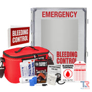 True Rescue Outdoor Kit Station Bleeding Control Bundles Light Gray Intermediate (SWAT-T) / 4 Kit - (With Carry Bag) / Non-Alarmed,Intermediate (SWAT-T) / 4 Kit - (With Carry Bag) / Alarmed,Intermediate (SWAT-T) / 4 Kit - (With Carry Bag) / Alarmed With Keypad