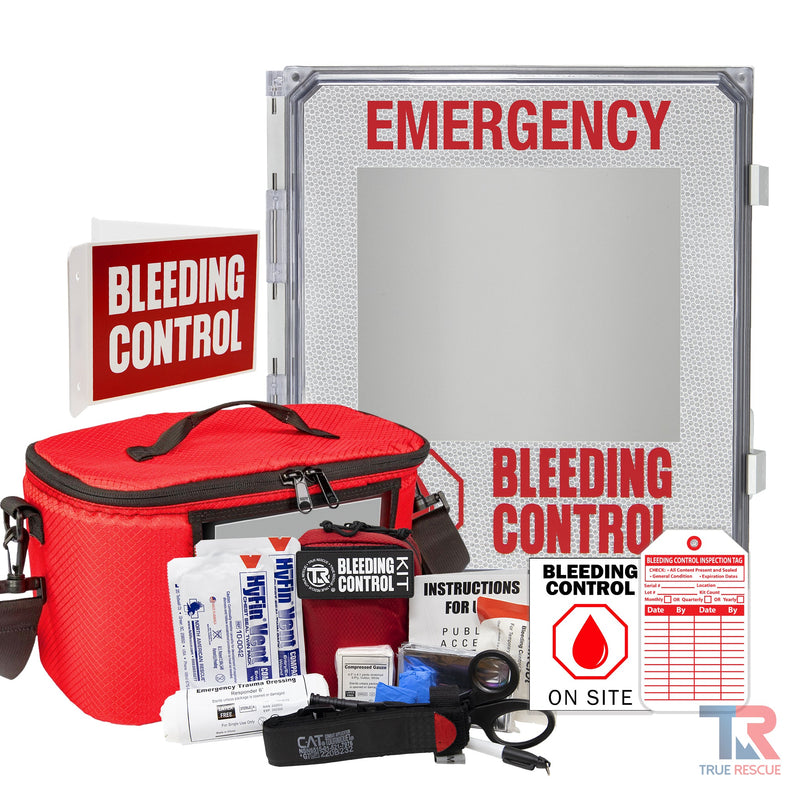 True Rescue Outdoor Kit Station Bleeding Control Bundles Light Gray Premium (C-A-T Gen 7 & QuikClot Z-Fold) / 4 Kit - (With Carry Bag) / Non-Alarmed,Premium (C-A-T Gen 7 & QuikClot Z-Fold) / 4 Kit - (With Carry Bag) / Alarmed,Premium (C-A-T Gen 7 & QuikClot Z-Fold) / 4 Kit - (With Carry Bag) / Alarmed With Keypad