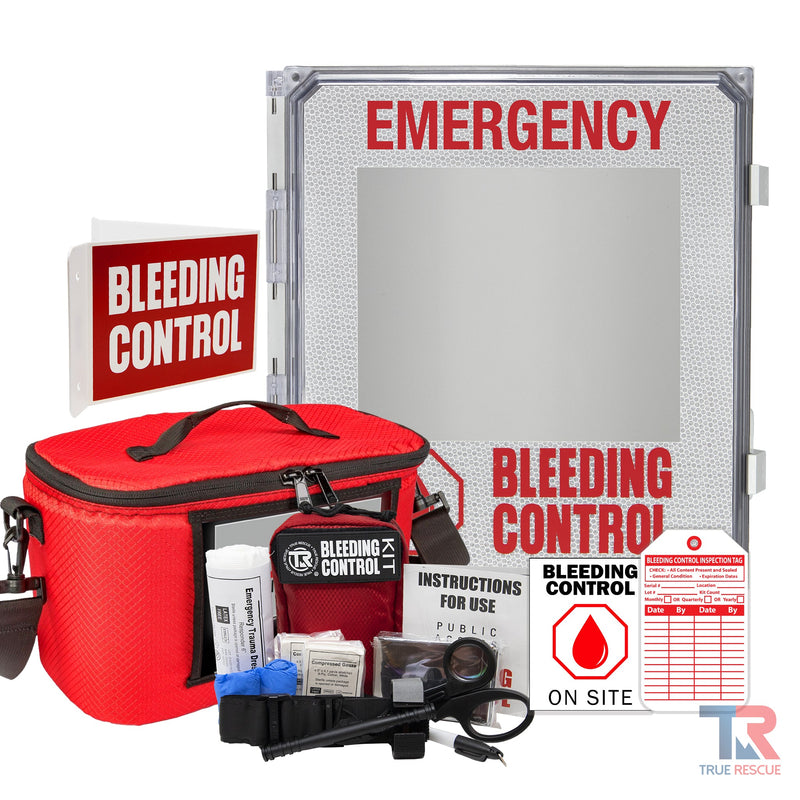 True Rescue Outdoor Kit Station Bleeding Control Bundles Light Gray Standard (C-A-T Gen 7) / 4 Kit - (With Carry Bag) / Non-Alarmed,Standard (C-A-T Gen 7) / 4 Kit - (With Carry Bag) / Alarmed,Standard (C-A-T Gen 7) / 4 Kit - (With Carry Bag) / Alarmed With Keypad