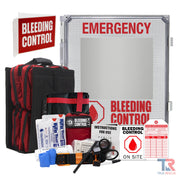 True Rescue Outdoor Kit Station Bleeding Control Bundles Light Gray Intermediate (SAM XT) / 8 Kit - (With Carry Tote & Patient Transporter) / Non-Alarmed,Intermediate (SAM XT) / 8 Kit - (With Carry Tote & Patient Transporter) / Alarmed,Intermediate (SAM XT) / 8 Kit - (With Carry Tote & Patient Transporter) / Alarmed With