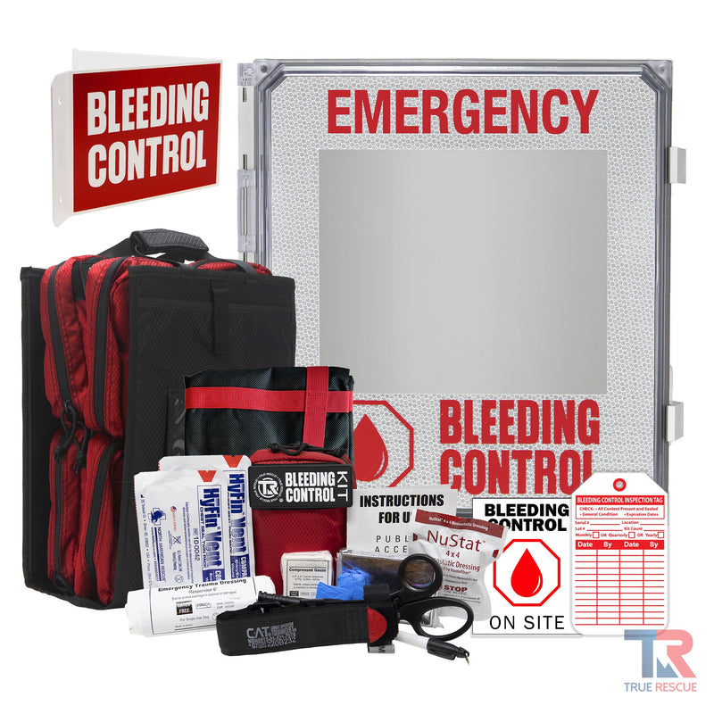 True Rescue Outdoor Kit Station Bleeding Control Bundles Light Gray Premium (C-A-T Gen 7 & NuStat) / 8 Kit - (With Carry Tote & Patient Transporter) / Non-Alarmed,Premium (C-A-T Gen 7 & NuStat) / 8 Kit - (With Carry Tote & Patient Transporter) / Alarmed,Premium (C-A-T Gen 7 & NuStat) / 8 Kit - (With Carry Tote & Patient T