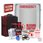 True Rescue Outdoor Kit Station Bleeding Control Bundles Light Gray Premium (SWAT-T & QuikClot Z-Fold) / 8 Kit - (With Carry Tote & Patient Transporter) / Non-Alarmed,Premium (SWAT-T & QuikClot Z-Fold) / 8 Kit - (With Carry Tote & Patient Transporter) / Alarmed,Premium (SWAT-T & QuikClot Z-Fold) / 8 Kit - (With Carry Tote