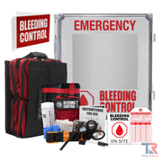 True Rescue Outdoor Kit Station Bleeding Control Bundles Light Gray Standard (SAM XT) / 8 Kit - (With Carry Tote & Patient Transporter) / Non-Alarmed,Standard (SAM XT) / 8 Kit - (With Carry Tote & Patient Transporter) / Alarmed,Standard (SAM XT) / 8 Kit - (With Carry Tote & Patient Transporter) / Alarmed With Keypad