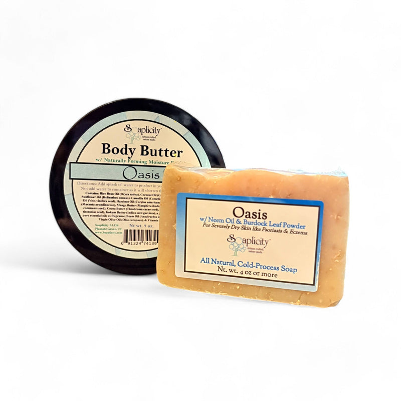 Soaplicity Oasis Bundles for Severely Dry Skin Bundles Wheat Oasis Soap & Lotion Bar,Oasis Soap & Body Butter,Oasis Soap, Lotion Bar & Body Butter