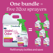 EcoStrong Cat Stain and Odor Eliminator Pet & Animal > Cat Stain & Odor Violet Red 1 Gallon Jug,32 oz Sprayer,32 oz Sprayer Bottle and 1 Gallon Refill