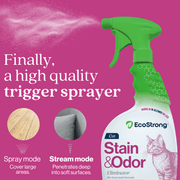 EcoStrong Cat Stain and Odor Eliminator Pet & Animal > Cat Stain & Odor Violet Red 1 Gallon Jug,32 oz Sprayer,32 oz Sprayer Bottle and 1 Gallon Refill