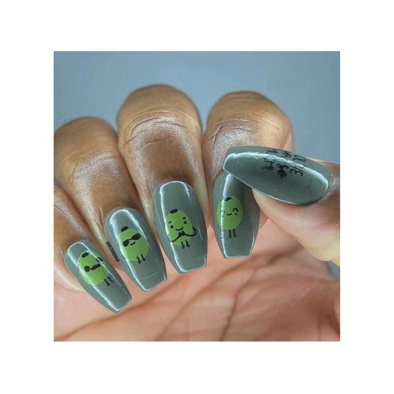 UberChic Beauty Olive The Things Stamping Plate Slate Gray