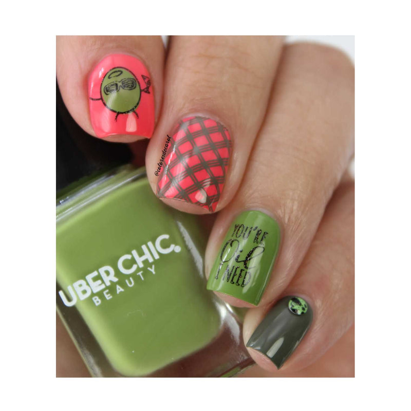 UberChic Beauty Olive The Things Stamping Plate Dim Gray