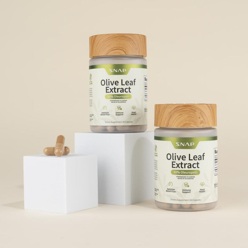 Snap Supplements High-Potency Olive Leaf Extract Oleuropein Light Gray