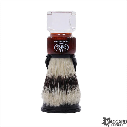Omega Omega Deluxe Boar Shaving Brush W/stand 81025 Faceted 
Red/clear Shaving Brush White Smoke