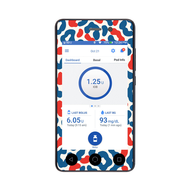 Peelz Freedom Fur Sticker for Omnipod DASH® PDM – Pump Peelz Peelz/Stickers White Smoke Whole System Peelz (front + case),Front Peelz,Case Peelz