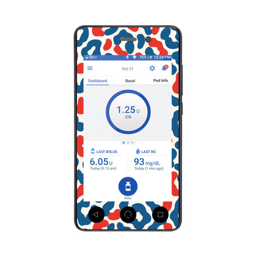 Peelz Freedom Fur Sticker for Omnipod DASH® PDM – Pump Peelz Peelz/Stickers White Smoke Whole System Peelz (front + case),Front Peelz,Case Peelz