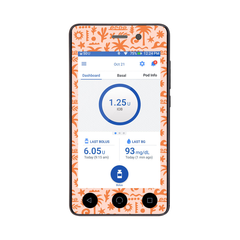 Peelz Terracotta Tides Sticker for Omnipod DASH® PDM – Pump Peelz Peelz/Stickers White Smoke Whole System Peelz (front + case),Front Peelz,Case Peelz