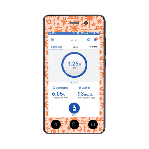 Peelz Terracotta Tides Sticker for Omnipod DASH® PDM – Pump Peelz Peelz/Stickers White Smoke Whole System Peelz (front + case),Front Peelz,Case Peelz