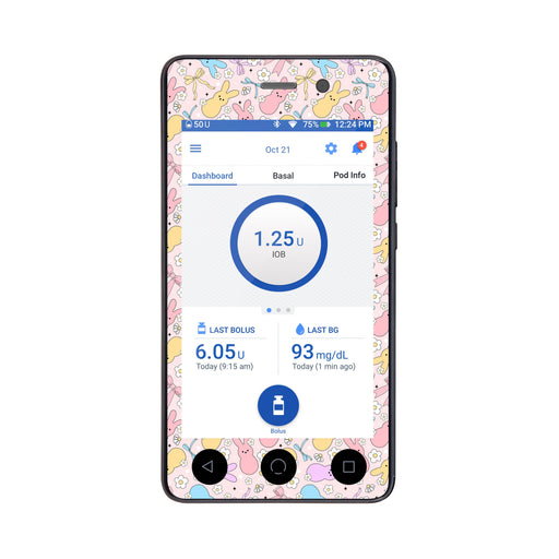 Peelz Hoppy Spring Sticker for Omnipod DASH ® PDM – Pump Peelz Peelz/Stickers White Smoke Whole System Peelz (front + case),Front Peelz,Case Peelz