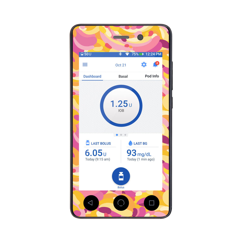 Peelz Jelly Swirl Sticker for Omnipod DASH ® PDM – Pump Peelz Peelz/Stickers White Smoke Whole System Peelz (front + case),Front Peelz,Case Peelz
