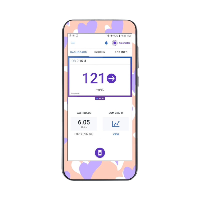 Peelz Lavender Love Sticker for Omnipod ® 5 Controller – Pump Peelz Peelz/Stickers White Smoke