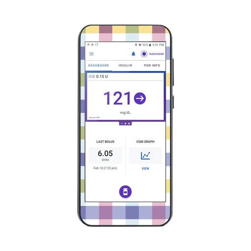Peelz Spring Plaid Sticker for Omnipod ® 5 Controller – Pump Peelz Peelz/Stickers White Smoke
