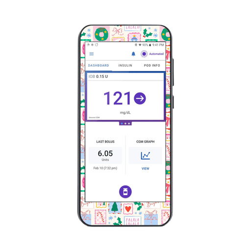 Peelz Holiday Greetings Sticker for Omnipod® 5 Controller – Pump Peelz Peelz/Stickers White Smoke
