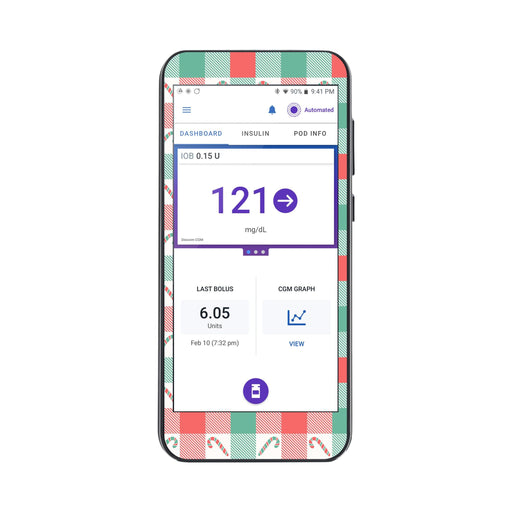 Peelz Peppermint Plaid Sticker for Omnipod® 5 Controller – Pump Peelz Peelz/Stickers White Smoke