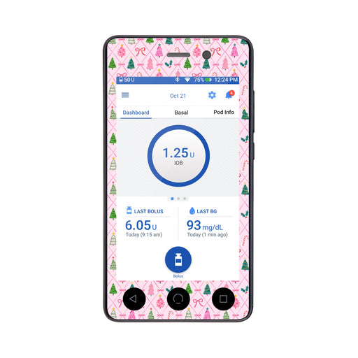 Peelz Coquette Christmas Sticker for Omnipod DASH® PDM – Pump Peelz Peelz/Stickers White Smoke Whole System Peelz (front + case),Front Peelz,Case Peelz