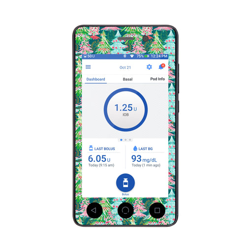 Peelz Festive Forest Sticker for Omnipod DASH® PDM – Pump Peelz Peelz/Stickers White Smoke Whole System Peelz (front + case),Front Peelz,Case Peelz