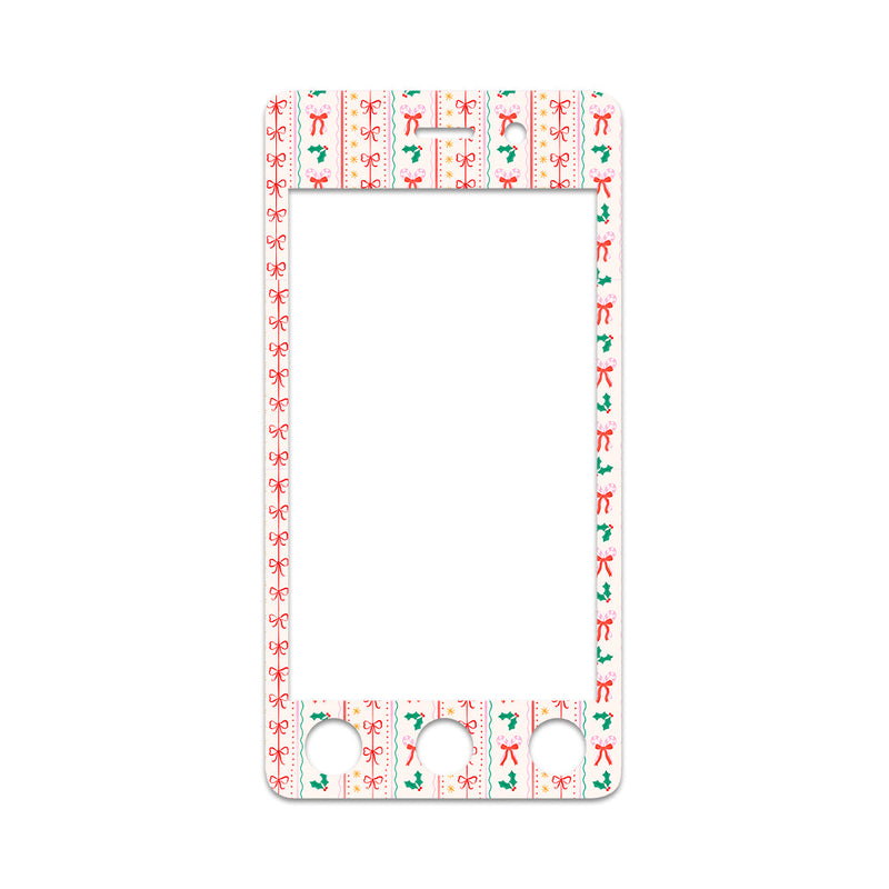 Peelz Holly Jolly Ribbon Sticker for Omnipod DASH® PDM – Pump Peelz Peelz/Stickers White Smoke Whole System Peelz (front + case),Front Peelz,Case Peelz