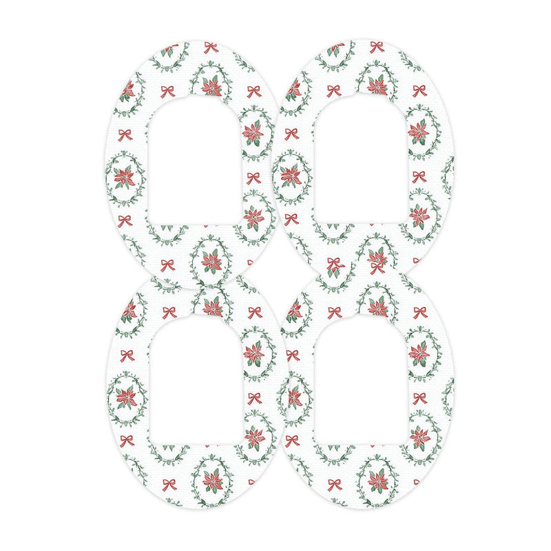 Peelz Poinsettia Parade Pod Patch Tape - Pump Peelz Patch Medical Tape White Smoke 12-Pack (Set of 12 Patches),4-Pack (Set of 4 Patches),1-Single (One Patch)