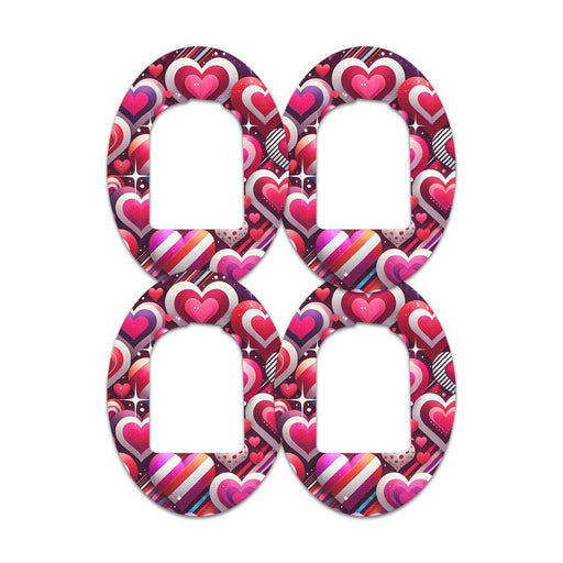 Peelz Sparkly Hearts Pod Patch Tape - Pump Peelz Patch Medical Tape White Smoke 12-Pack (Set of 12 Patches),4-Pack (Set of 4 Patches),1-Single (One Patch)