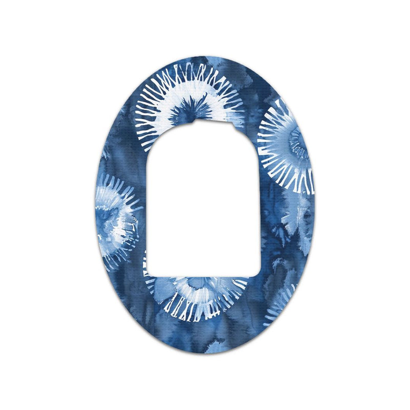 Peelz Monochrome Blue Tie Dye Pod Patch Tape - Pump Peelz Patch Medical Tape White Smoke 12-Pack (Set of 12 Patches),4-Pack (Set of 4 Patches),1-Single (One Patch)