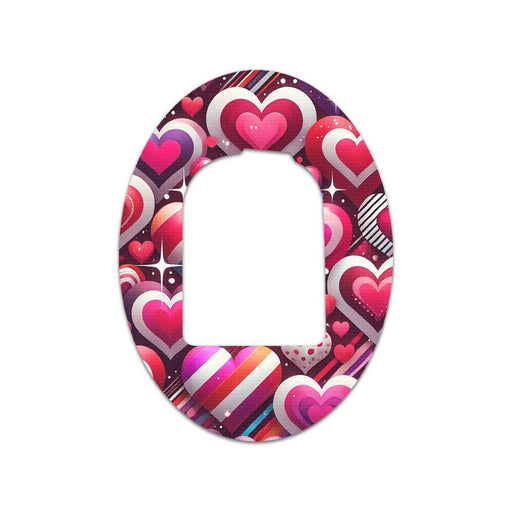 Peelz Sparkly Hearts Pod Patch Tape - Pump Peelz Patch Medical Tape White Smoke 12-Pack (Set of 12 Patches),4-Pack (Set of 4 Patches),1-Single (One Patch)