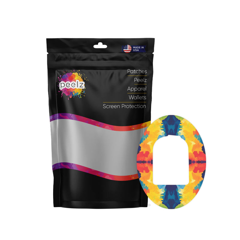 Peelz Bright Tie Dye Pod Patch Tape - Pump Peelz Patch Medical Tape White Smoke 12-Pack (Set of 12 Patches),4-Pack (Set of 4 Patches),1-Single (One Patch)