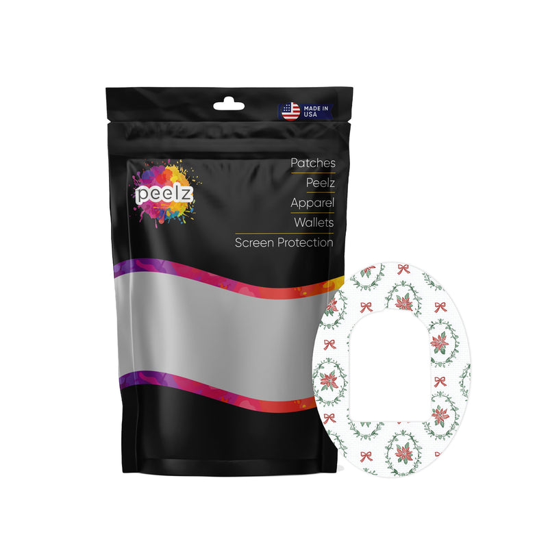 Peelz Poinsettia Parade Pod Patch Tape - Pump Peelz Patch Medical Tape White Smoke 12-Pack (Set of 12 Patches),4-Pack (Set of 4 Patches),1-Single (One Patch)