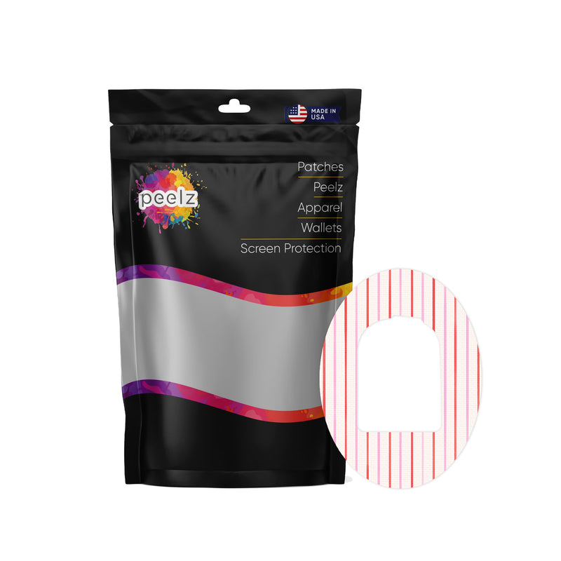 Peelz Peppermint Stripes Pod Patch Tape - Pump Peelz Patch Medical Tape White Smoke 12-Pack (Set of 12 Patches),4-Pack (Set of 4 Patches),1-Single (One Patch)