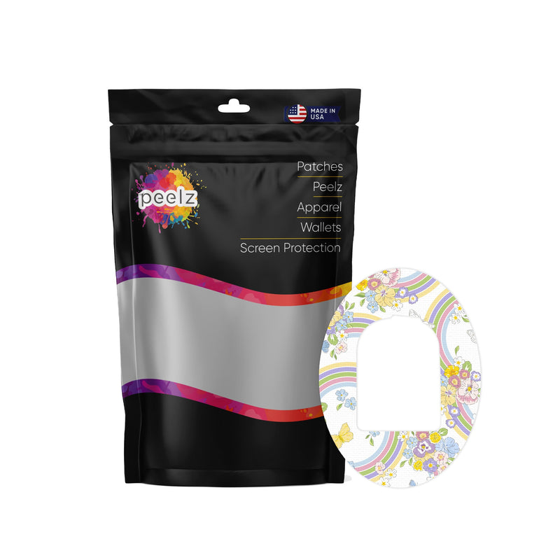 Peelz Rainbow Blooms Pod Patch Tape - Pump Peelz Patch Medical Tape White Smoke 12-Pack (Set of 12 Patches),4-Pack (Set of 4 Patches),1-Single (One Patch)