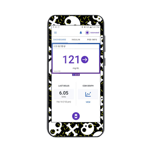 Peelz Bone Pop Sticker for Omnipod® 5 Controller – Pump Peelz Peelz/Stickers White Smoke