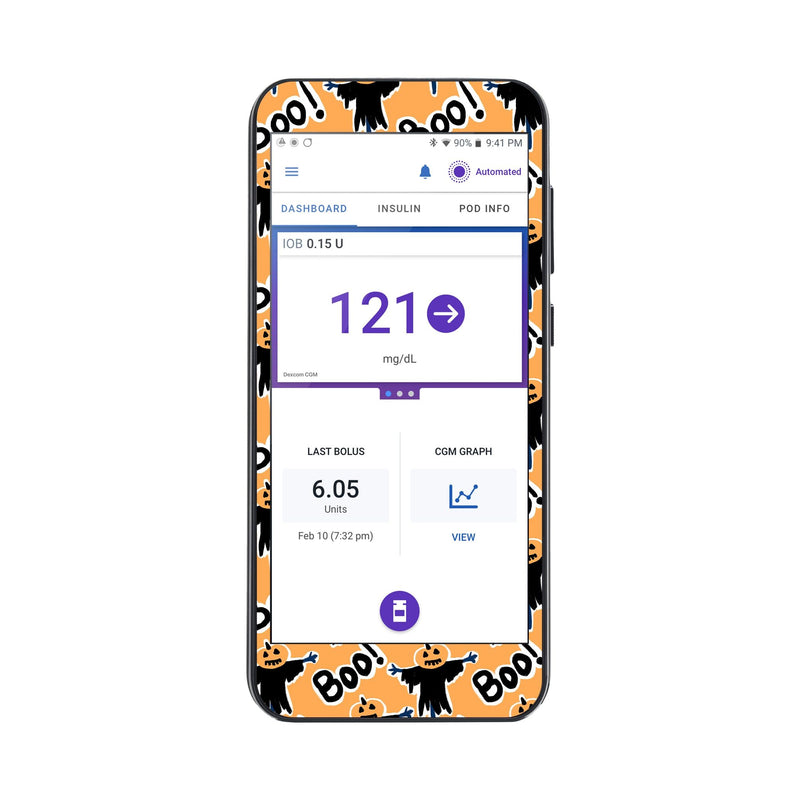 Peelz Pumpkin Boo Sticker for Omnipod® 5 Controller – Pump Peelz Peelz/Stickers White Smoke