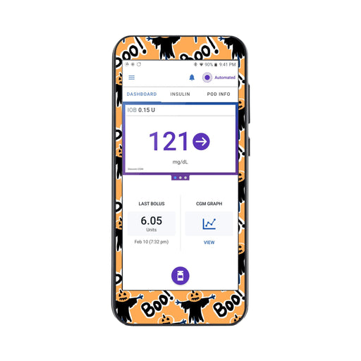 Peelz Pumpkin Boo Sticker for Omnipod® 5 Controller – Pump Peelz Peelz/Stickers White Smoke