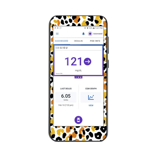 Peelz Golden Leopard Sticker for Omnipod® 5 Controller – Pump Peelz Peelz/Stickers White Smoke