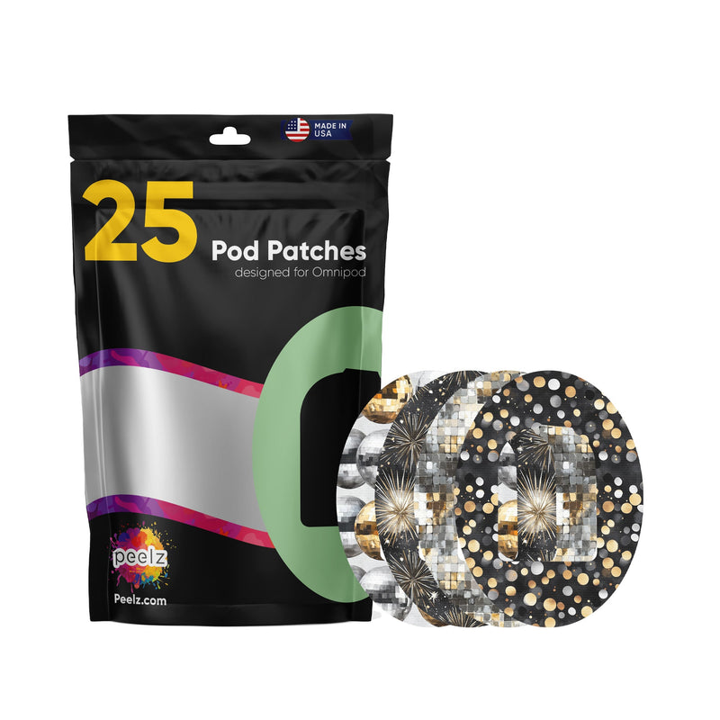 Peelz Champagne Glow Variety Pod Patch Tape - Pump Peelz Patch Medical Tape White Smoke 12-Pack (Set of 12 Patches),4-Pack (Set of 4 Patches)