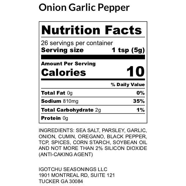 Igotchu Onion Garlic pepper seasoning