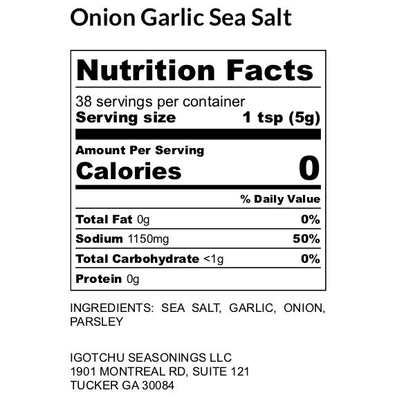 Igotchu Onion Garlic Sea Salt