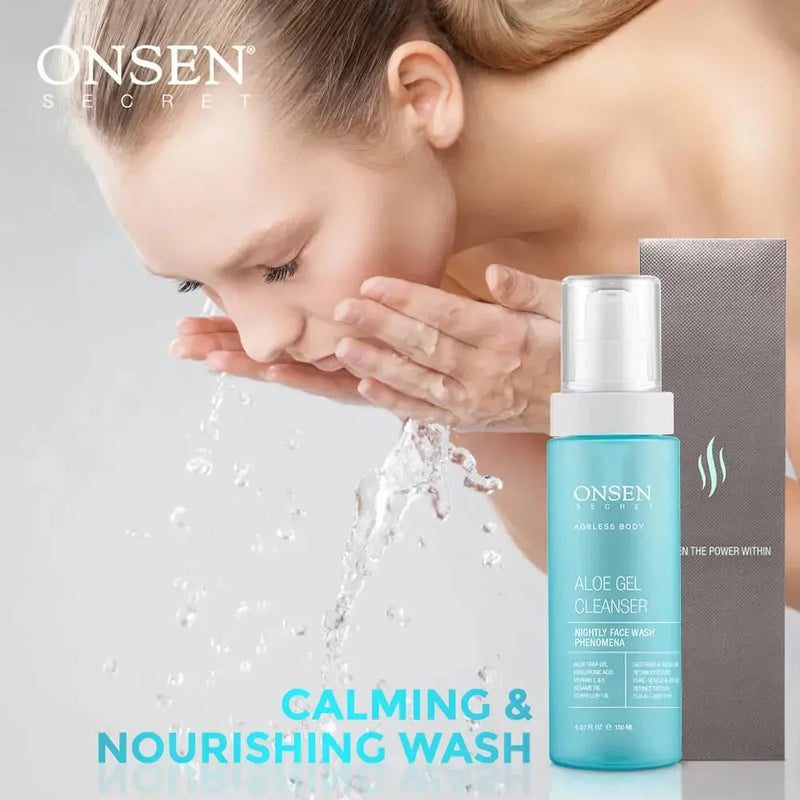 Onsen Secret Daily Essentials System Skin Care Sets Light Gray Aloe Cleanser + Peel + Toner + Moisturizer : 75/30/150/35 ml,Aloe Cleanser + Peel + Toner + Moisturizer : 150/30/150/35 ml,Milk Cleanser + Peel + Toner + Moisturizer : 150/30/150/35 ml