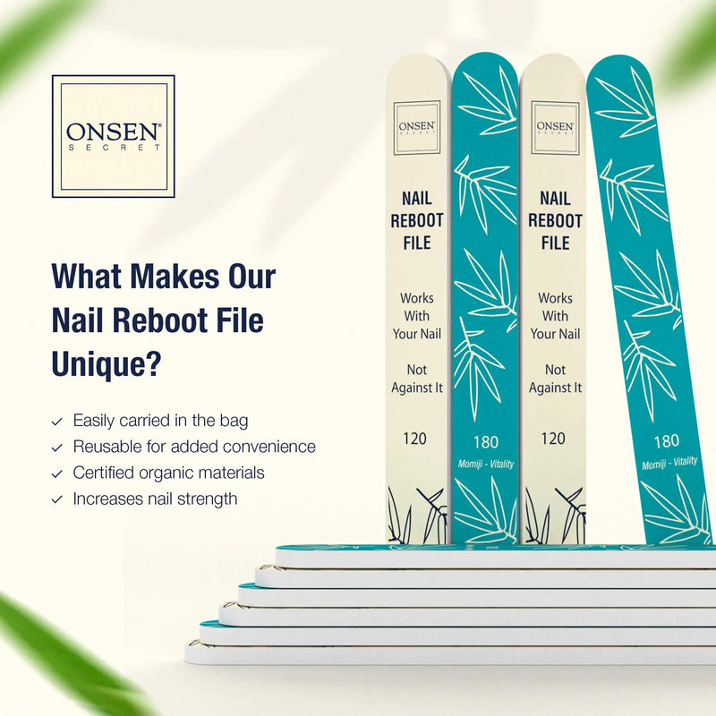 Onsen Secret Nail Reboot File Nail Care Beige 6 Nail Files,10 Nail Files,20 Nail Files