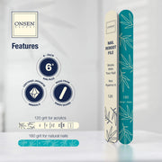 Onsen Secret Nail Reboot File Nail Care Light Gray 6 Nail Files,10 Nail Files,20 Nail Files