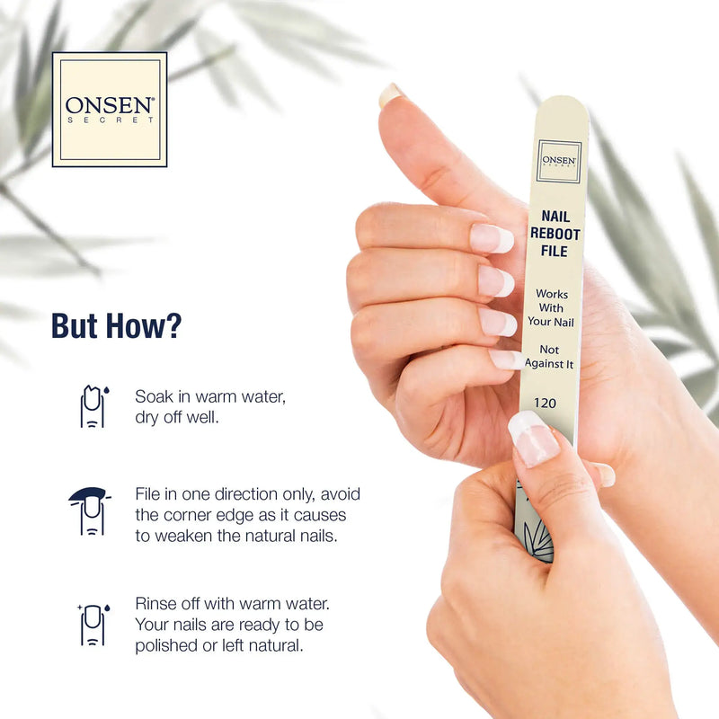 Onsen Secret Nail Reboot File Nail Care Wheat 6 Nail Files,10 Nail Files,20 Nail Files