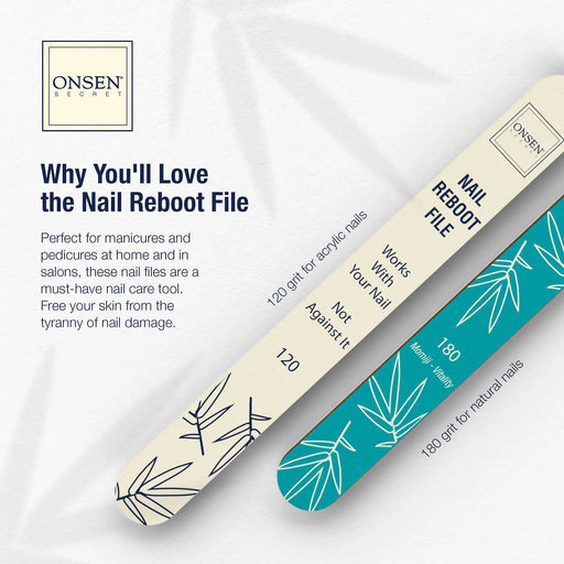 Onsen Secret Nail Reboot File Nail Care White Smoke 6 Nail Files,10 Nail Files,20 Nail Files