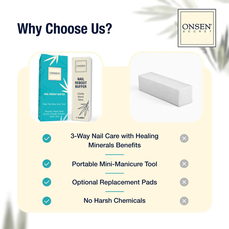 Onsen Secret Nail Reboot Buffer Nail Care Beige 1 Buffer,2 Buffers,3 Buffers