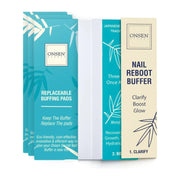 Onsen Secret Nail Reboot Eco-Pads Nail Care Light Sea Green 3 Pack Replacement Pads (Combo)
